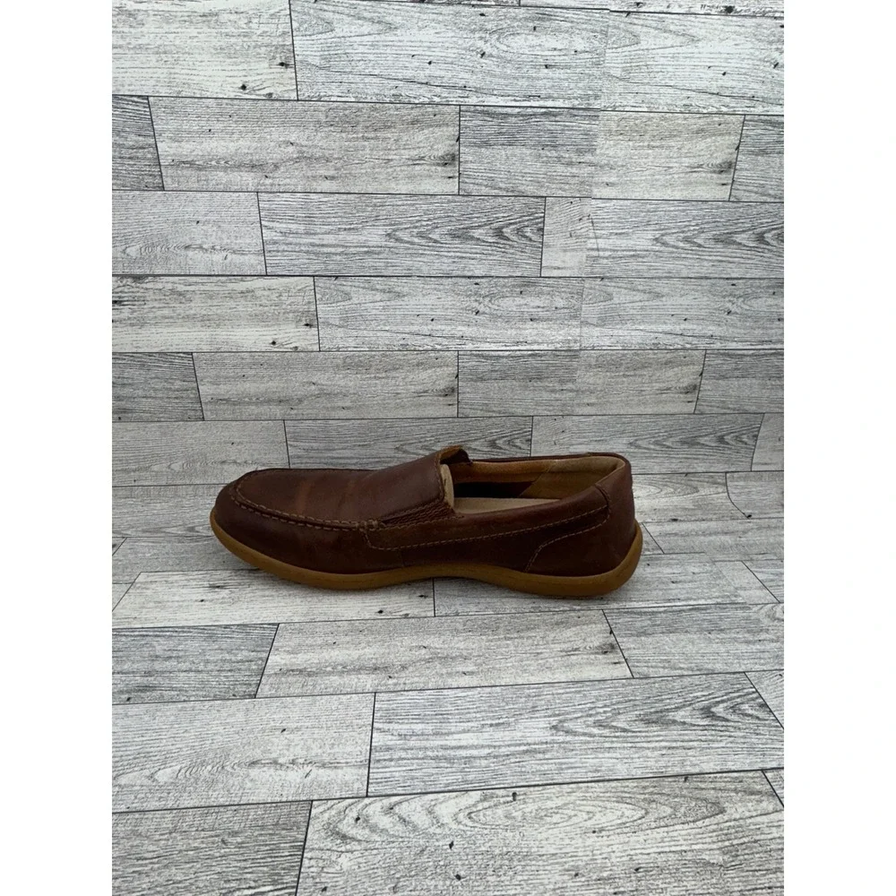 Born Men Brown Leather Moc Toe Slip On Loafers Shoes H44116 Size 9.5‎ M